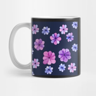 Translucent watercolor flowers with dark background Mug